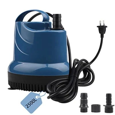 Imagen de EXLECO Mini Bomba de Agua Sumergible para Acuario, 2500L/H, 40W, 230V, Altura Extracción: 2,3m, Cable 2,5 m, Diámetro Salida: 12/16/20mm, Jardines, Acuarios, Etanques, Pozos