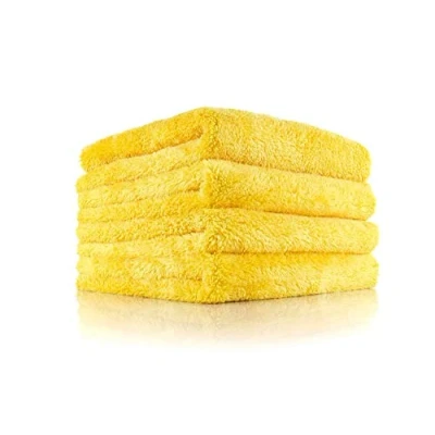 Imagen de The Rag Company Eagle Edgeless 500 Toallas Profesionales Coreanas 70/30, Microfibra superafelpada, Tejido de Punto Circular, g/m², 16 x Pulgadas, Color Dorado (Paquete 4)