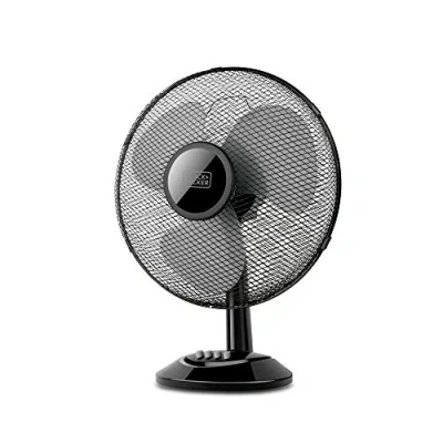 Imagen de Black+Decker bxefd41e; ventilador de sobremesa; sistema oscilación automático/inclinación ajustable. 3 aspas. velocidades regulables; base redonda antideslizante; silencioso. 40 w
