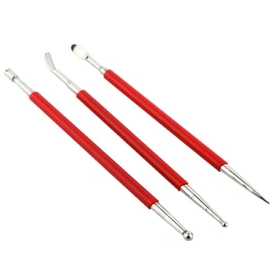 Imagen de CESFONJER Bolas Para Modelar, Juego de 3 PCS Herramientas Cerámica y Arcilla Escultura Manualidades (Rojo, Acero Inoxidable)