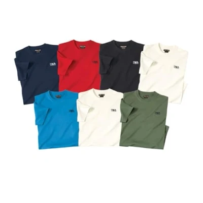 Imagen de ATLAS FOR MEN Lote de 7 Camisetas para Hombre Cuello Redondo Manga Corta Disponible en Tallas Grandes