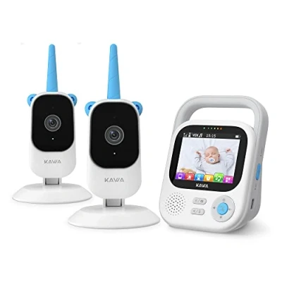 Imagen de KAWA Monitor de bebé con 2 cámaras, cámara HD 2K 2,8 Pulgadas, sin WiFi, visión Nocturna, grabación y reproducción, vías, Zoom 4X, Lullabies, 1000 pies, S5
