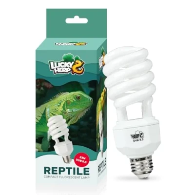 Imagen de LUCKY HERP UVA UVB Bombilla para Reptiles 5.0, Lámpara de Tortuga UVB, luz Fluorescente Compacta 23 W Dragones Barbudos.