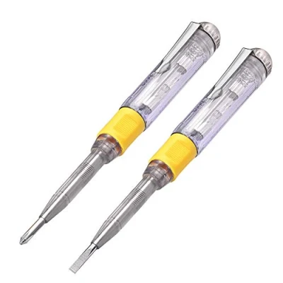 Imagen de Eightwood Mains Tester Screwdriver Electrical Electric Pen 220v Voltage Slotted Electrify Volt Detector 100 500V (Pack of 2)