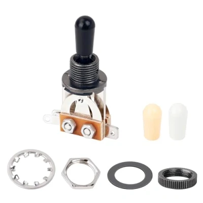Imagen de Banworks Interruptor selector de pastillas Metric 3 vías para guitarra Epiphone EPI LP estilo Les Paul JT/DWQ 01 Gun Black con punta negra