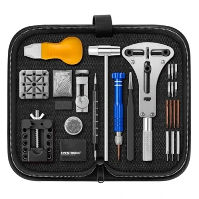 Imagen de Kit de Reparación Relojes, Eventronic Juego Herramientas Barra Resorte Profesional, Pasador Enlace Banda Reloj con Estuche