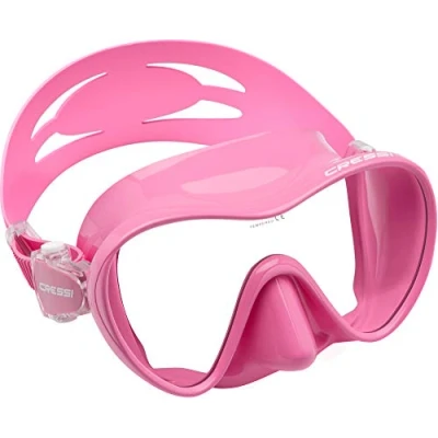 Imagen de Cressi F1 Small Mask, Maschera Subacquea Monovetro Temperato del Tipo Frameless, Dimensioni ridotte Bambina, Rosa, S