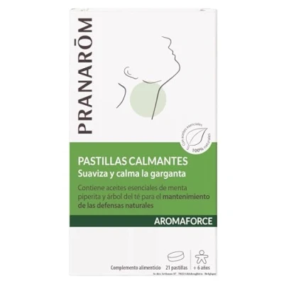 Imagen de PRANAROM Aromaforce Pastillas Calmantes Para La Garganta Con Aceites Esenciales ORGÁNICOS Calma Y Suaviza 21
