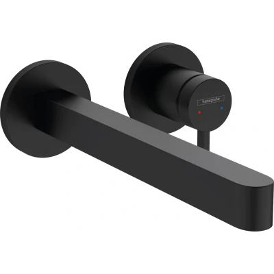 Imagen de hansgrohe Finoris Grifo monomando de lavabo empotrado con caño 22,8 cm, negro mate, 76050670
