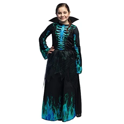 Imagen de Boland Disfraz infantil esqueleto Azura, vestido largo con cuello, esqueleto, disfraz, Halloween, carnaval, fiesta temática
