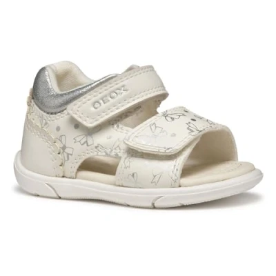 Imagen de Geox B Sandal ZAPITO Girl, Sandalia Bebé Niñas, White/Silver, 21 EU