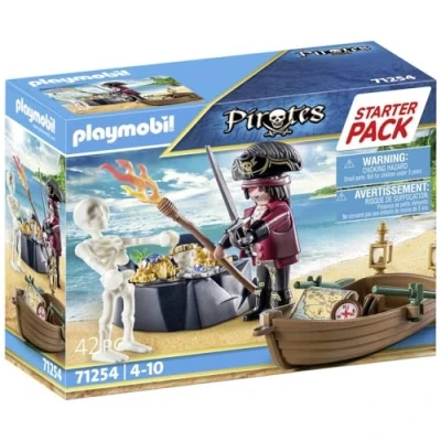Imagen de PLAYMOBIL Starter Pack Pirata con Bote de remos 71254, a Partir 4 años