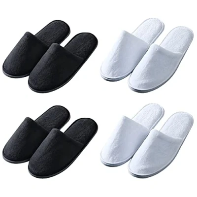 Imagen de Teceyfeet 4 Pares de Zapatillas Mujer casa y Hombre Talla única/Zapatillas Desechables/Pantuflas para Hotel SPA/Zapatillas Viaje Invitados