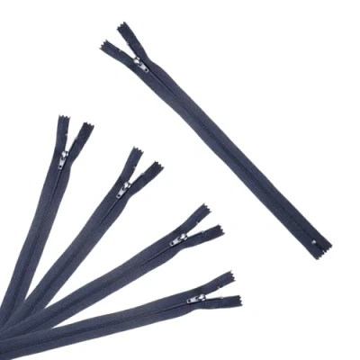 Imagen de Trimz Cremallera unidireccional de 45 cm con Dientes 4 mm, 5 Unidades, Color Azul Marino, Poliéster,