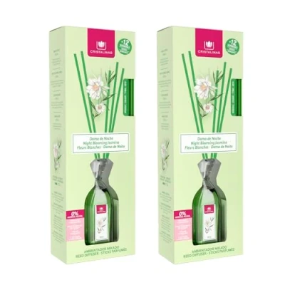 Imagen de CRISTALINAS Pack 2 Ambientador Mikado Clásico Aroma Dama de Noche 100% Puro Sensual Larga Duración 12 Semanas 2x90ml 0% Alcohol