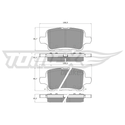 Imagen de TOMEX brakes TX 19 11 Juego de pastillas freno Eje trasero con avisador acústico desgaste accesorios OPEL: Insignia B Grand Sport