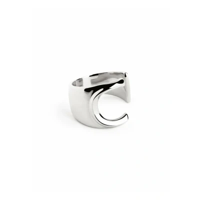 Imagen de Singularu Personalized Letter Signet Pendientes, Mujer, Talla: One Size, Letra c plata