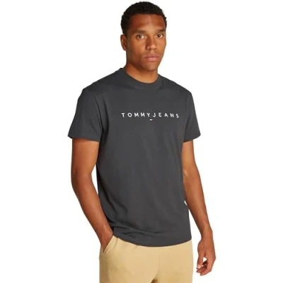 Imagen de Tommy Jeans Linear LOGO TEE Camiseta estampada, Hombre, Talla: 44, Washed black