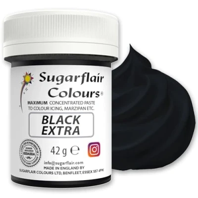 Imagen de Sugarflair Maximum Concentrated Paste Colour Black, Colorante para Mazapán y Pasta de azúcar, alimentario 42g