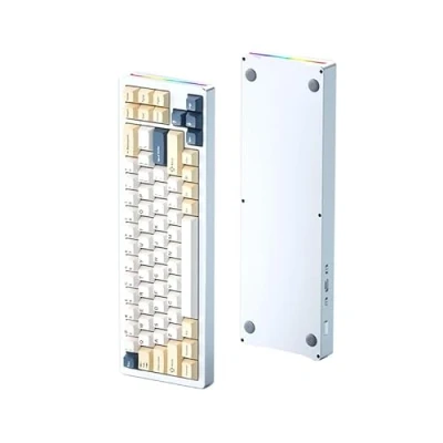 Imagen de ATTACK SHARK M71 Teclado mecánico Personalizado de Aluminio CNC para Juegos,Tri Mode BT5.0/2.4G Wireless/Wired,4600mAh Recargable,68% Hotswap Junta Mount,14 RGB Lighting Mac&amp;Win Blueberry Cheese