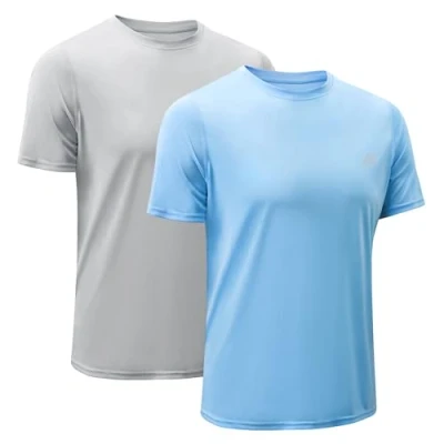 Imagen de MeetHoo Rash Guard Hombre Camisa Manga Corta Camiseta UV Camisetas Deporte Técnicas Deportiva T Shirt de Protección Solar (UPF) 50+ Poliéster para fútbol Atletismo Correr o Montañismo