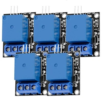 Imagen de AZDelivery 5 pcs 1 Canal KY 019 Modulo Rele 5V High Level Trigger Compatible con Arduino E Book Incluido!