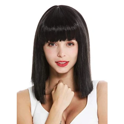 Imagen de WIG ME UP VK 10 2 peluca de mujer pelo corto liso al hombro Bob largo flequillo Cleopatra color negro