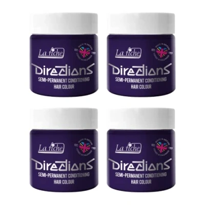 Imagen de 4 x La Riche Directions Semi Permanent Hair Color Bote de 100 ml (Deep Purple)