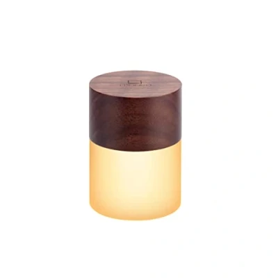 Imagen de Gingko 7 luces de noche RGB Lemelia que cambian color, 6 cm alto, batería larga duración, carga USB, 2 modos luz, certificado FSC (nogal)