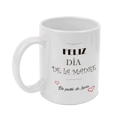 Imagen de Taza Personalizada &quot;Feliz día De la madre&quot;. Incluye el texto que desees. Capacidad 350 ml. cerámica apta para lavavajillas y microondas.…