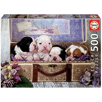 Imagen de Educa Puzzle de 500 Piezas para Adultos Cachorros. Incluye Pegamento Fix Puzzle. A Partir 11 años (19007)