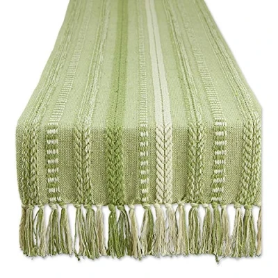 Imagen de DII Colección de Caminos Mesa, algodón, Verde Antiguo, 15 x 72 Pulgadas (15 77 Pulgadas, Flecos incluidos)