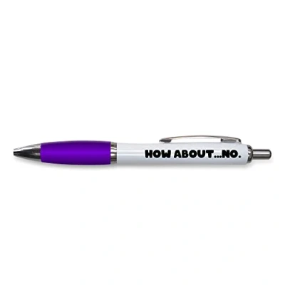 Imagen de Tongue in Peach Divertido bolígrafo de regalo Bolígrafos How About No oficina Divertida broma papelería Morado PP156