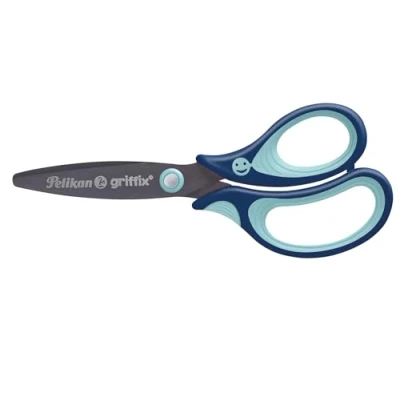 Imagen de Pelikan Tijeras Griffix con Mango Ergonómico para Diestros, Seguras Niños, Cómodas y Duraderas, Manualidades, Adecuadas la Escuela