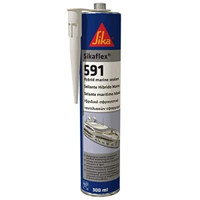 Imagen de Sikaflex 591, Blanco, Sellador multipropósito para aplicaciones marinas, Sellado de juntas elástico, interior y exterior, 300 ml (sólo profesionales)