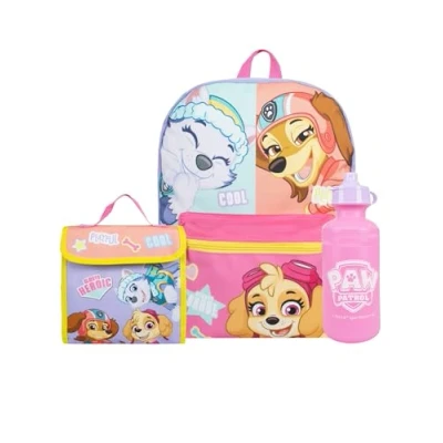 Imagen de Paw Patrol Mochila Patrulla Canina Escolar Everest Y Skye Niños Bolsa De Almuerzo Botella Agua One Size Morado