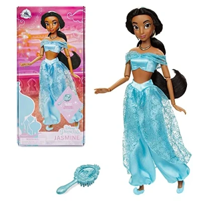 Imagen de Disney Store muñeca clásica de Jasmine, Aladdín, Altura: 29 cm, Incluye un Cepillo con Detalles labrados, Completamente articulada, para Mayores 3 años