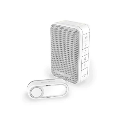 Imagen de Honeywell Home DC313S Serie 3, Timbre Portátil, Inalámbrico con Led y Pulsador (Blanco)
