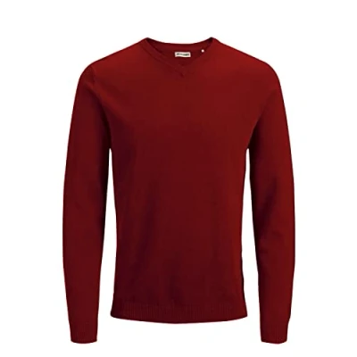Imagen de Jack &amp; Jones Male Jersey de Punto en V, Rojo (Red Dahlia), XL