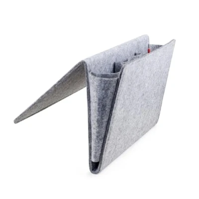 Imagen de Kikkerland Bolsa de Cama, Fieltro, Color Gris, 42 x 21,5 2,5 cm