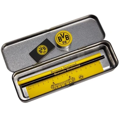 Imagen de Borussia Dortmund Schreibset mit Metallbox, Exklusives BVB Schulset Juego de Escritura, Juventud Unisex, Amarillo y Negro, 21x7x4 cm