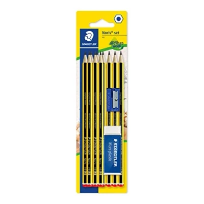Imagen de Staedtler Noris 120 120S1BK10D. Lápices de madera certificada. Caja 10 unidades con goma y sacapuntas