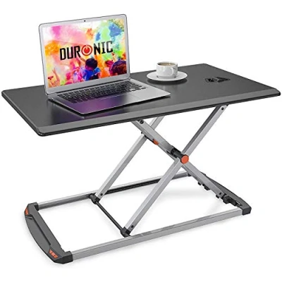 Imagen de Duronic DM05D11 BK Mesa para ordenador Escritorio Ajustable de 6 a 42 cm Hasta 8 kg Ranura y bandeja teclado gaming ergonómica Monitor Trabaja pie sentado
