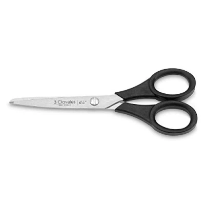 Imagen de 3 Claveles Tijera Varios Usos INOX D 3C, Acero al Carbono, Negra, 16,5 cm (6,5&quot;)