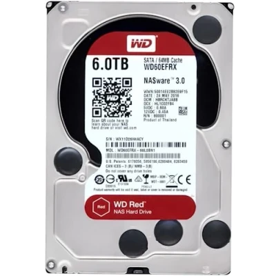 Imagen de Western Digital WD60EFRX 6TB SATA 64MB 8.9 cm HD Rojo