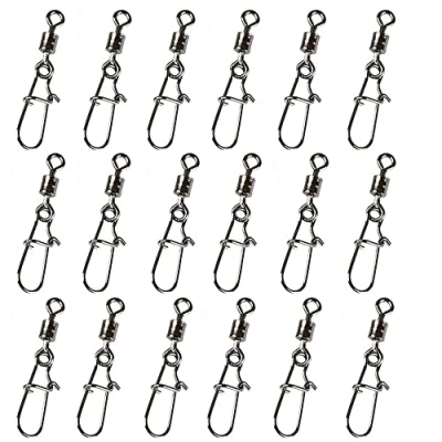 Imagen de 100 Piezas Giratorio de Pesca Emerillones Acero Inoxidable Broche Conector para en Agua Salada Dulce