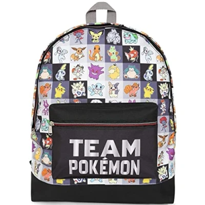 Imagen de Mochila escolar oficial del equipo Pokemon Pikachu para niños, Negro