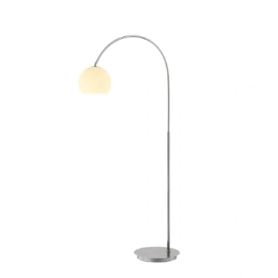 Imagen de Lámpara arqueada Lindby Cynthia, color níquel, cristal, 140 cm, E27