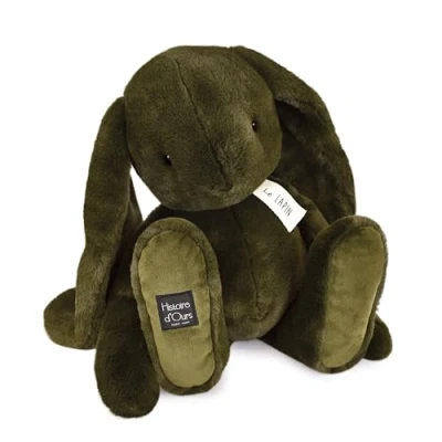 Imagen de HISTORIRE D&#039;OURS Peluche de Conejo Colección Le Color Caqui Compañero suavidad y Abrazos infinitos 50 cm Idea Regalo inolvidable para niños pequeños Grandes HO3253