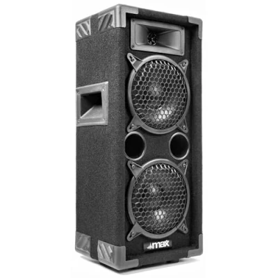 Imagen de MAX MAX26 Altavoz pasivo, para Fiestas, Fiestas de 600 vatios, 2 woofers Dobles 6 Pulgadas, Asas Transporte, DJ, Caja acústica, Negro